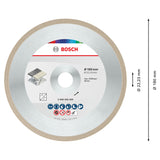 Bosch Diamond Cutting Disc Standard for Ceramic (180x22.23x1.6x7mm, For clean cuts in tiles/ceramic)