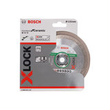 Bosch Diamond Disc X-LOCK Standard for Ceramic 115x1.6x7mm (for reliable and clean cutting of ceramic tiles, X-LOCK mounting for fast and easy disc changes), compatible with X-LOCK angle grinders.