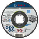 Bosch X-LOCK Standard for Inox Straight Cutting Disc 115x1.6x22.23mm (for reliable, burr-free cuts in stainless steel with the X-LOCK quick-change system), compatible with X-LOCK angle grinders.