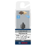 Bosch PRO Router Bit, V-Groove, 90°xØ12.7, Shank (for creating decorative V-grooves and chamfers in wood, carbide-tipped for long life and clean results), compatible with routers.