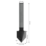 Bosch PRO Router Bit, V-Groove, 90°xØ12.7, Shank (for creating decorative V-grooves and chamfers in wood, carbide-tipped for long life and clean results), compatible with routers.