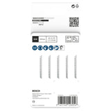 Bosch Jigsaw Blades T 123X HSS Progressor for Metal (5-piece set, For progressive cutting in metal, HSS)