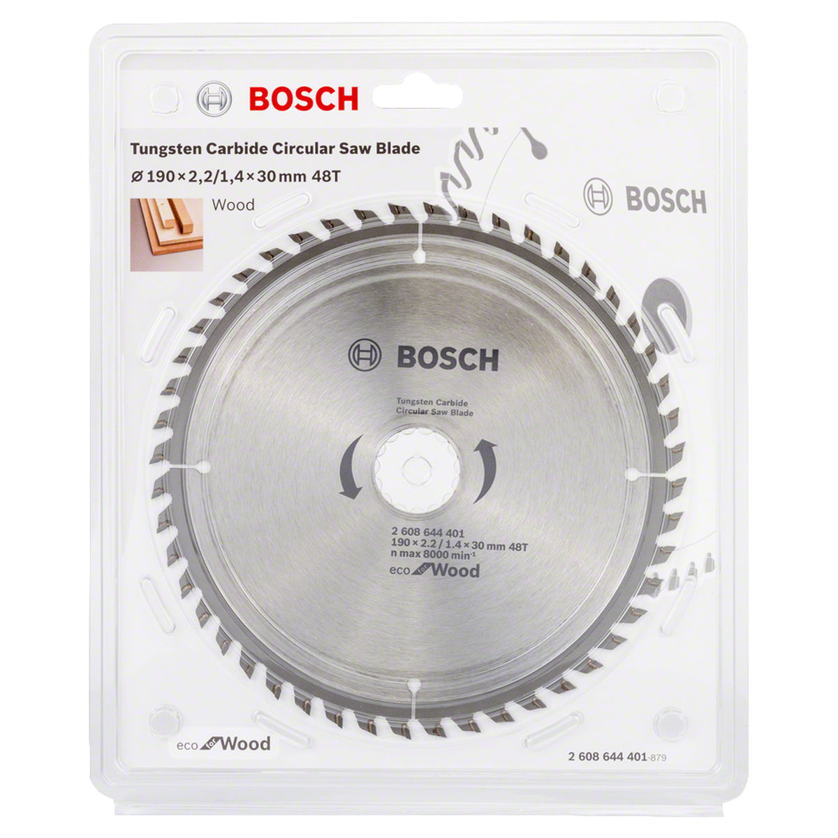 Bosch Circular Saw Blade ECO Wood (190x30mm, 48 teeth, Cost-effective for wood cutting)