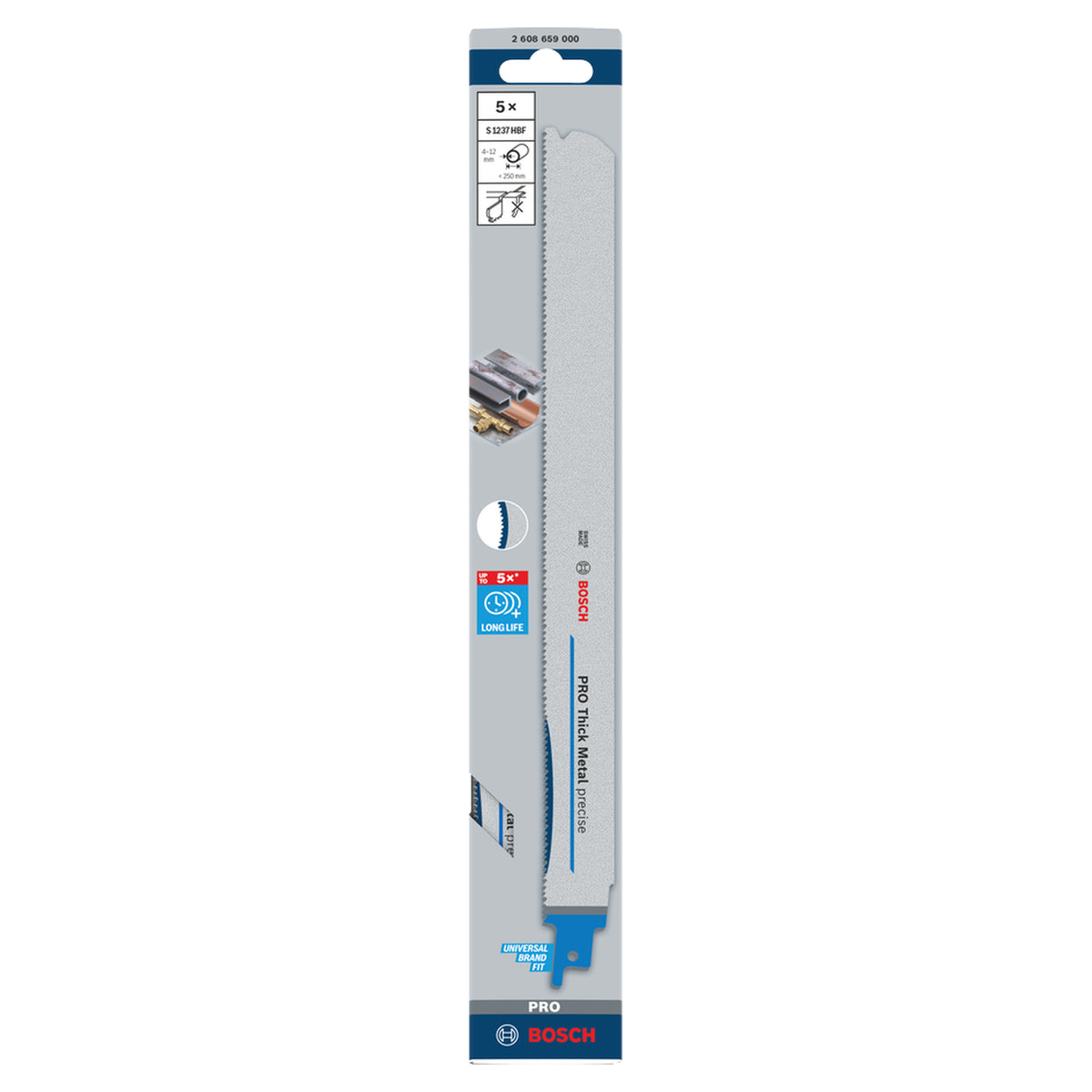 Bosch PRO Thick Metal precise S1237HBF Blade, 1.1 x 25 x 300 mm (5-Piece Pack)