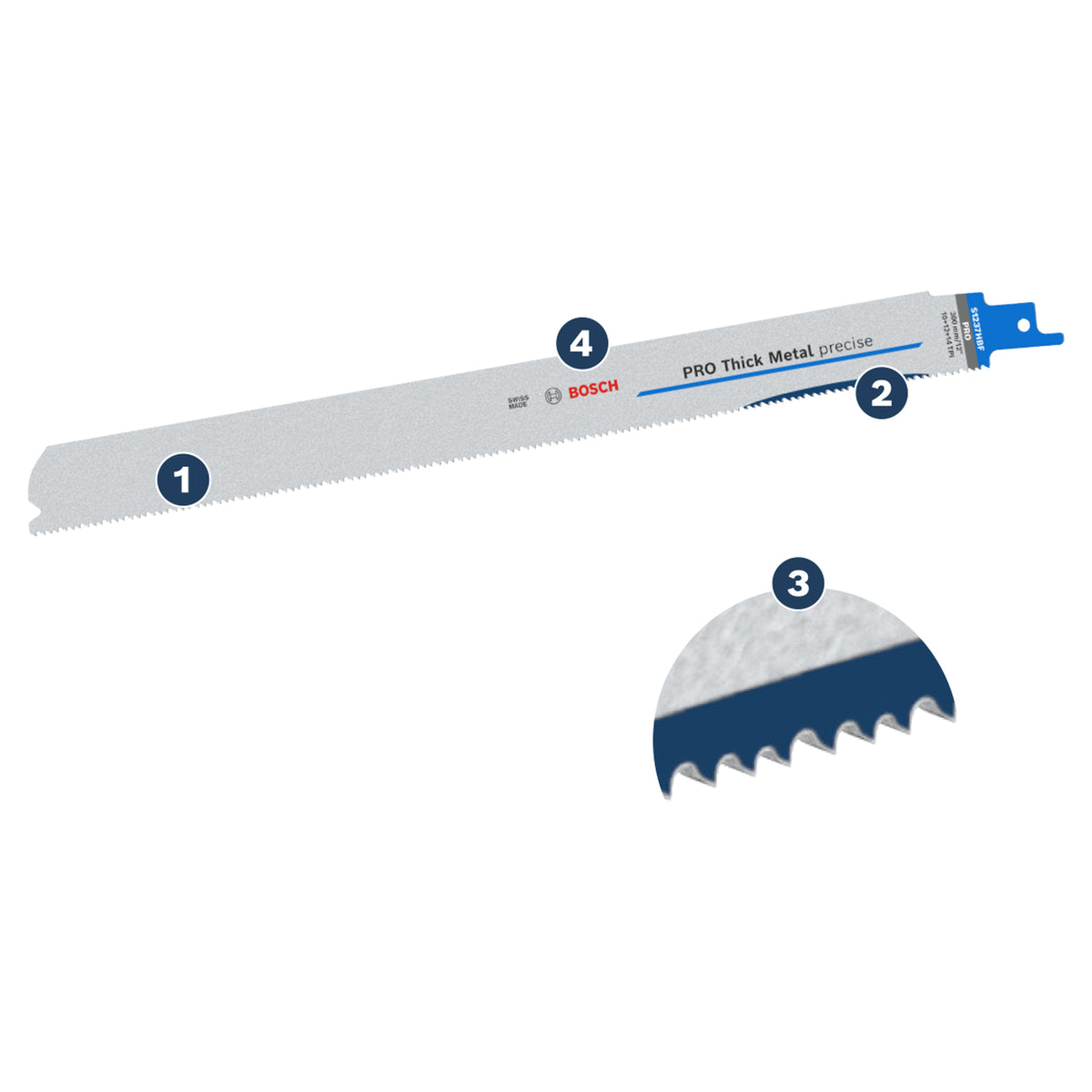 Bosch PRO Thick Metal precise S1237HBF Blade, 1.1 x 25 x 300 mm (5-Piece Pack)