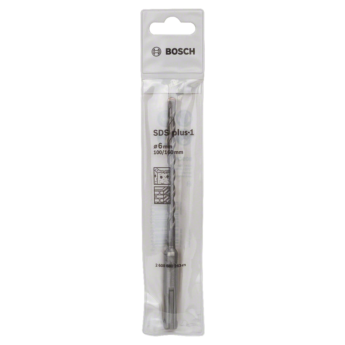 Bosch SDS-Plus-1 Hammer Drill Bit (6x100/160mm, For masonry and concrete)
