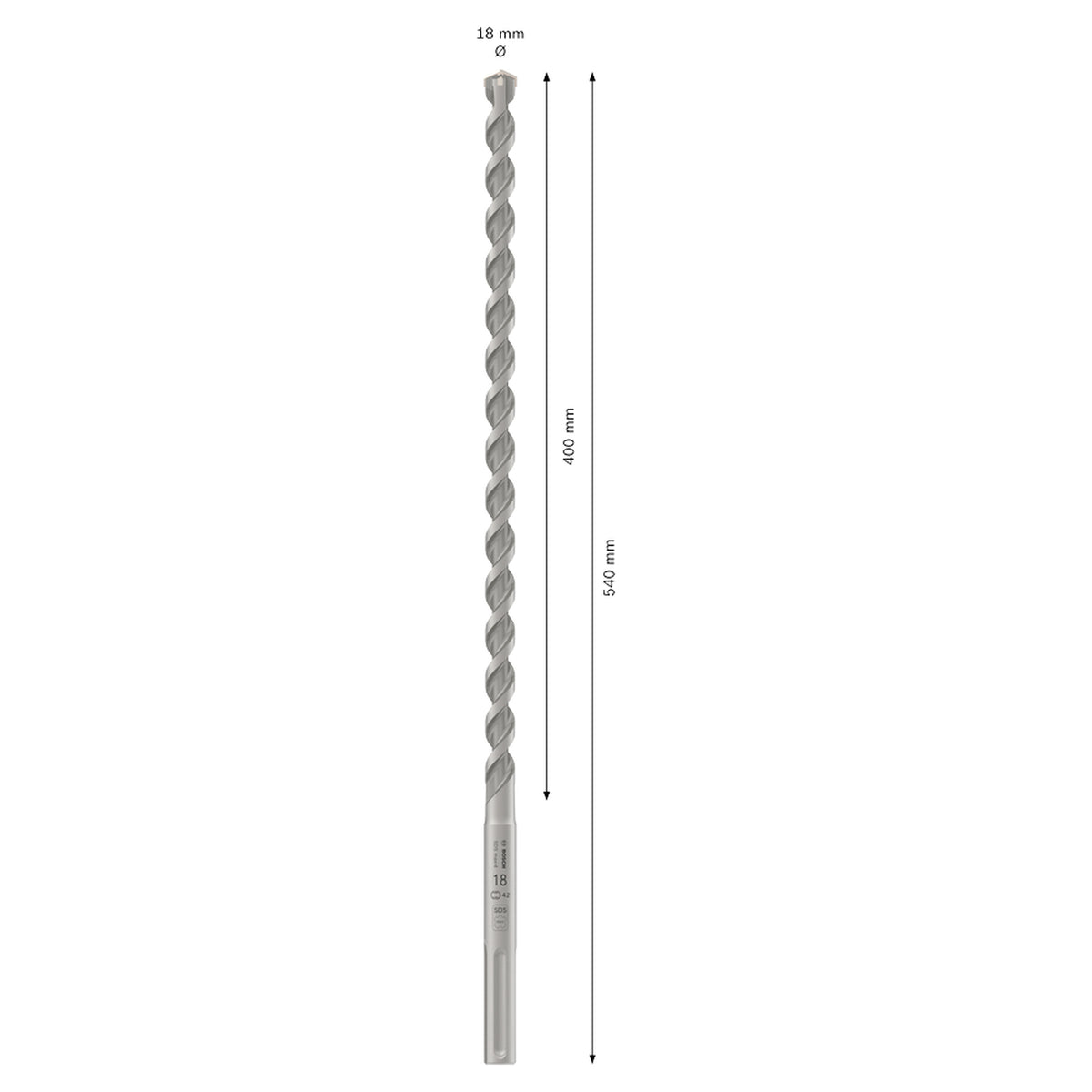 Bosch SDS Max-4 Hammer Drill Bit (18x540mm, For concrete and masonry, 4-cutter head)