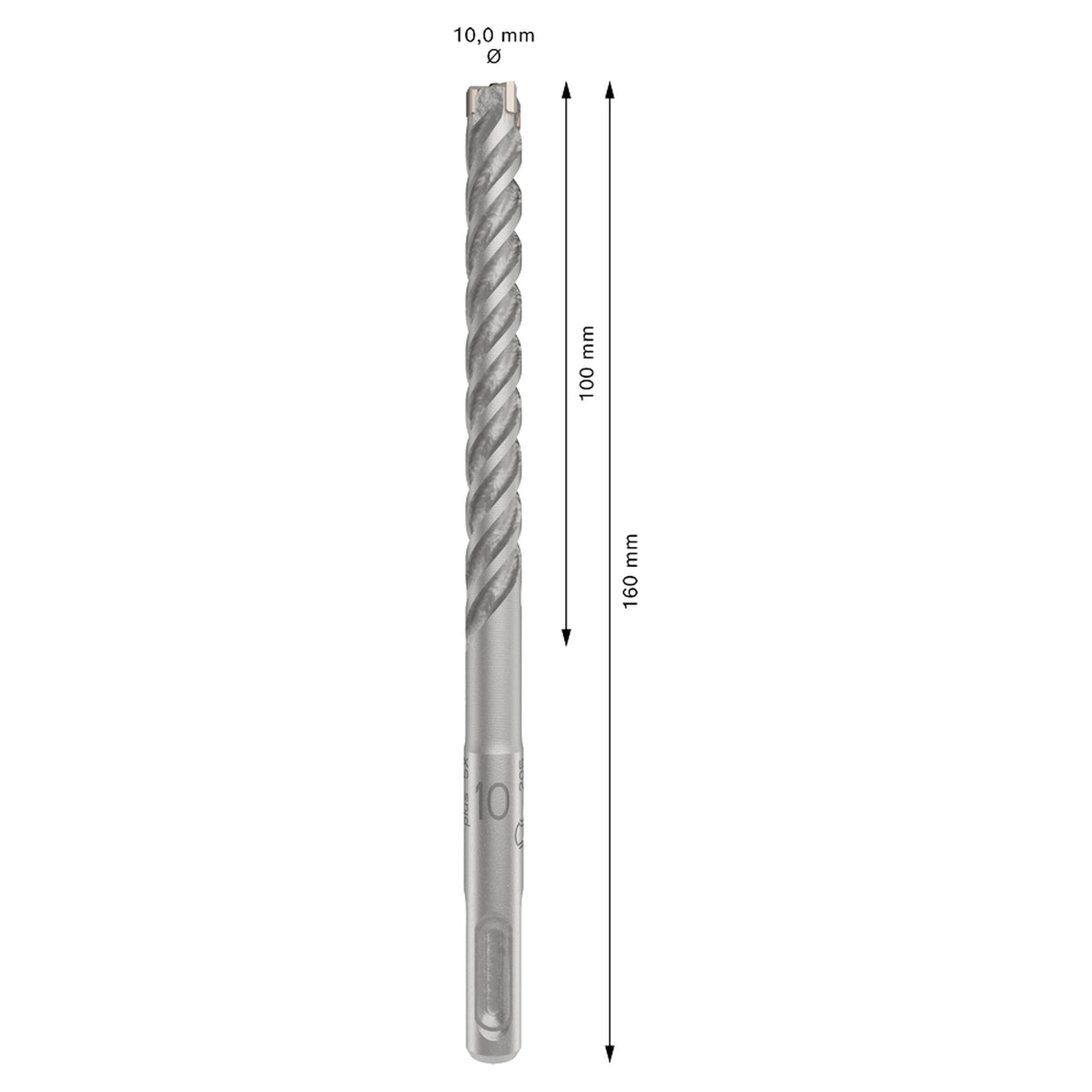 Bosch SDS-Plus-5X Hammer Drill Bit (10x100/160mm, For reinforced concrete and masonry)