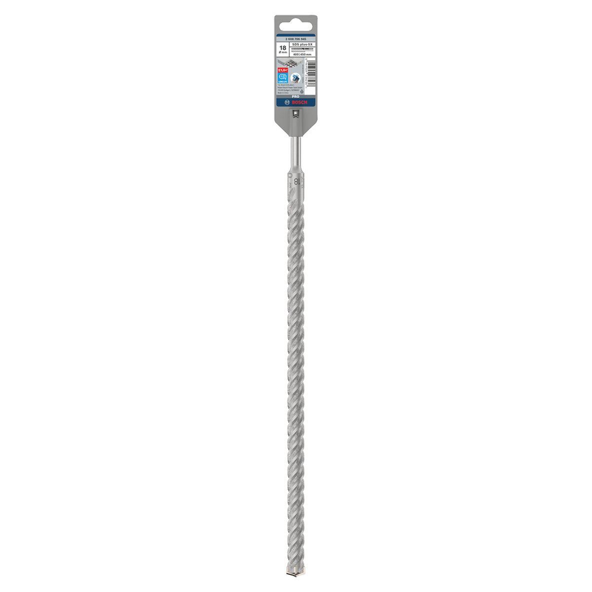 Bosch SDS-Plus-5X Hammer Drill Bit (18x400/450mm, For reinforced concrete and masonry)