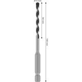 Bosch Professional PRO HEX-5 Drill Bit 4x50x100mm (Carbide tip, 1/4" Hex shank, for Concrete/Masonry, Impact rated)
