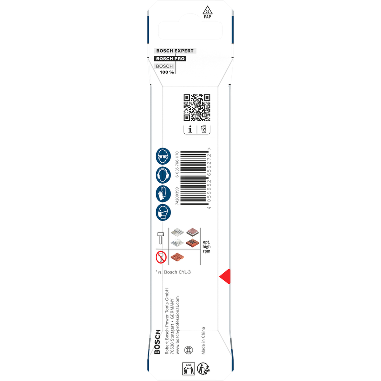 Bosch Professional PRO HEX-5 Drill Bit 5x50x100mm (Carbide tip, 1/4" Hex shank, for Concrete/Masonry, Impact rated)