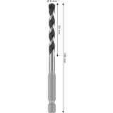 Bosch Professional PRO HEX-5 Drill Bit 6x50x100mm (Carbide tip, 1/4" Hex shank, for Concrete/Masonry, Impact rated, S.o.S - 1x Drill bit)