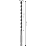  Bosch Professional PRO HEX-5 Drill Bit 6x100x150mm (Carbide tip, 1/4" Hex shank, for Concrete/Masonry, Impact rated, S.o.S - 1x Drill bit)