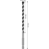 Bosch Professional PRO HEX-5 Drill Bit 6.5x100x150mm (Carbide tip, 1/4" Hex shank, for Concrete/Masonry, Impact rated, S.o.S - 1x Drill bit)