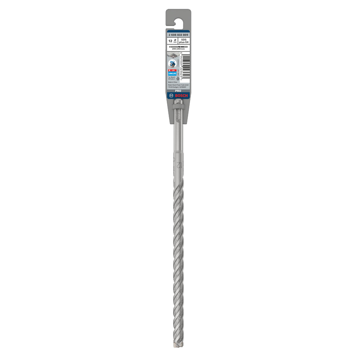 Bosch SDS-Plus-5X Hammer Drill Bit (12x200/260mm, For reinforced concrete and masonry)