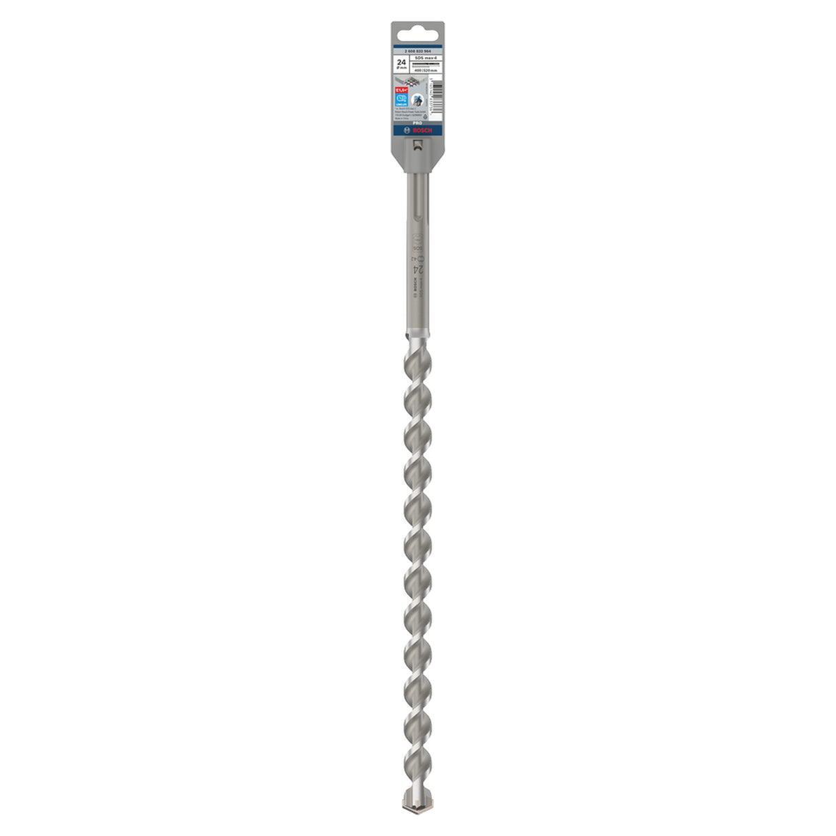 Bosch SDS max-4 Hammer Drill Bit (24x520mm, For concrete and masonry, 4-cutter head)