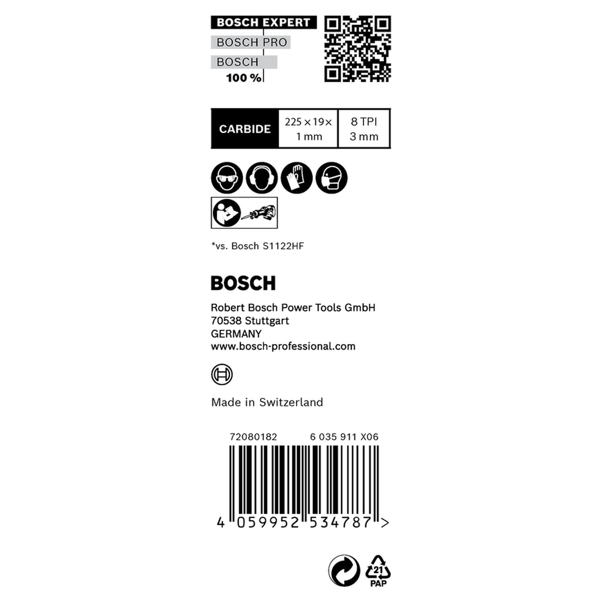 Bosch EXPERT ‘Hard Nail Pallets’ S1122CHM Reciprocating Saw Blades (10-Pack)