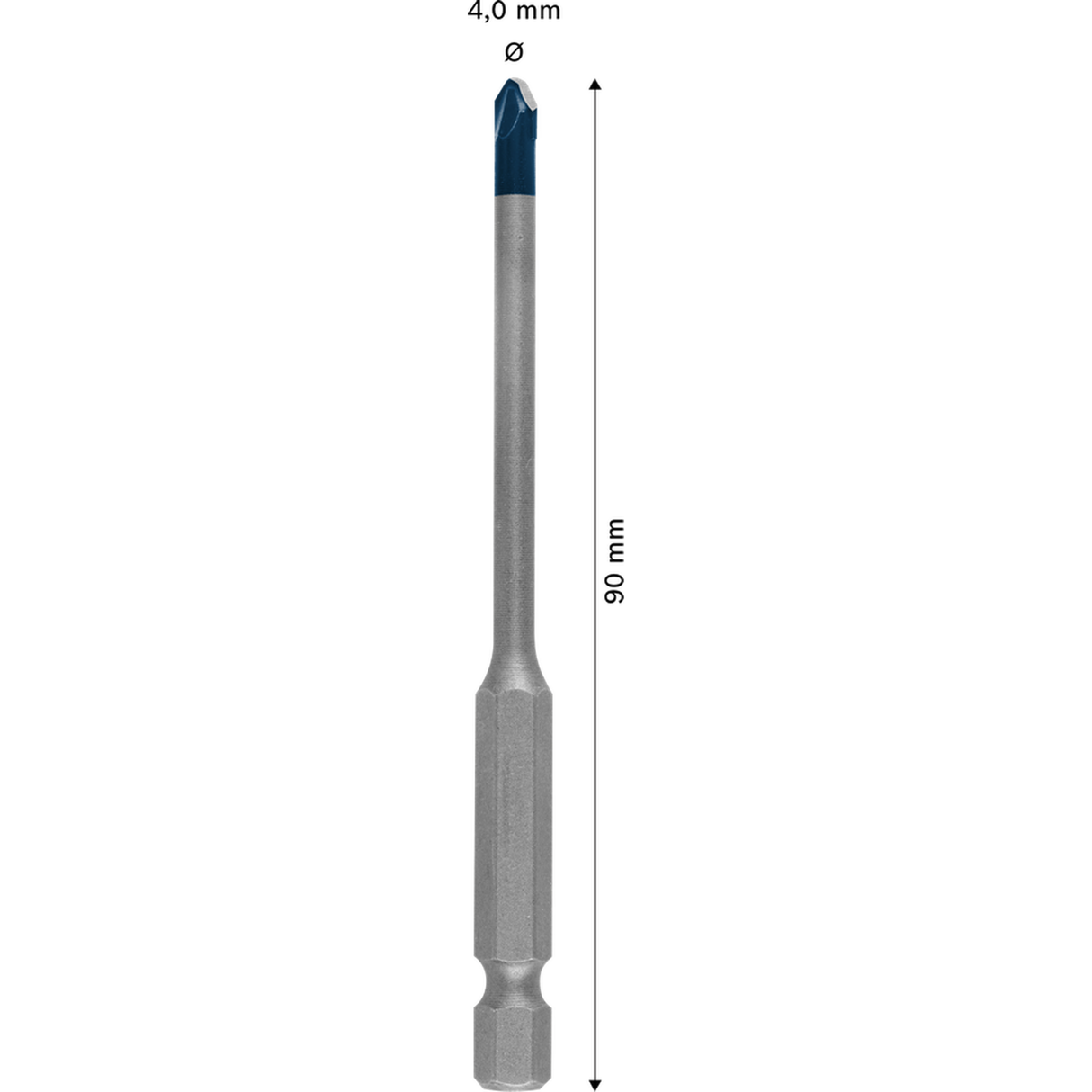 Bosch HEX-9 HardCeramic Drill Bit (4x90mm, For hard tiles and ceramics, Hex shank)
