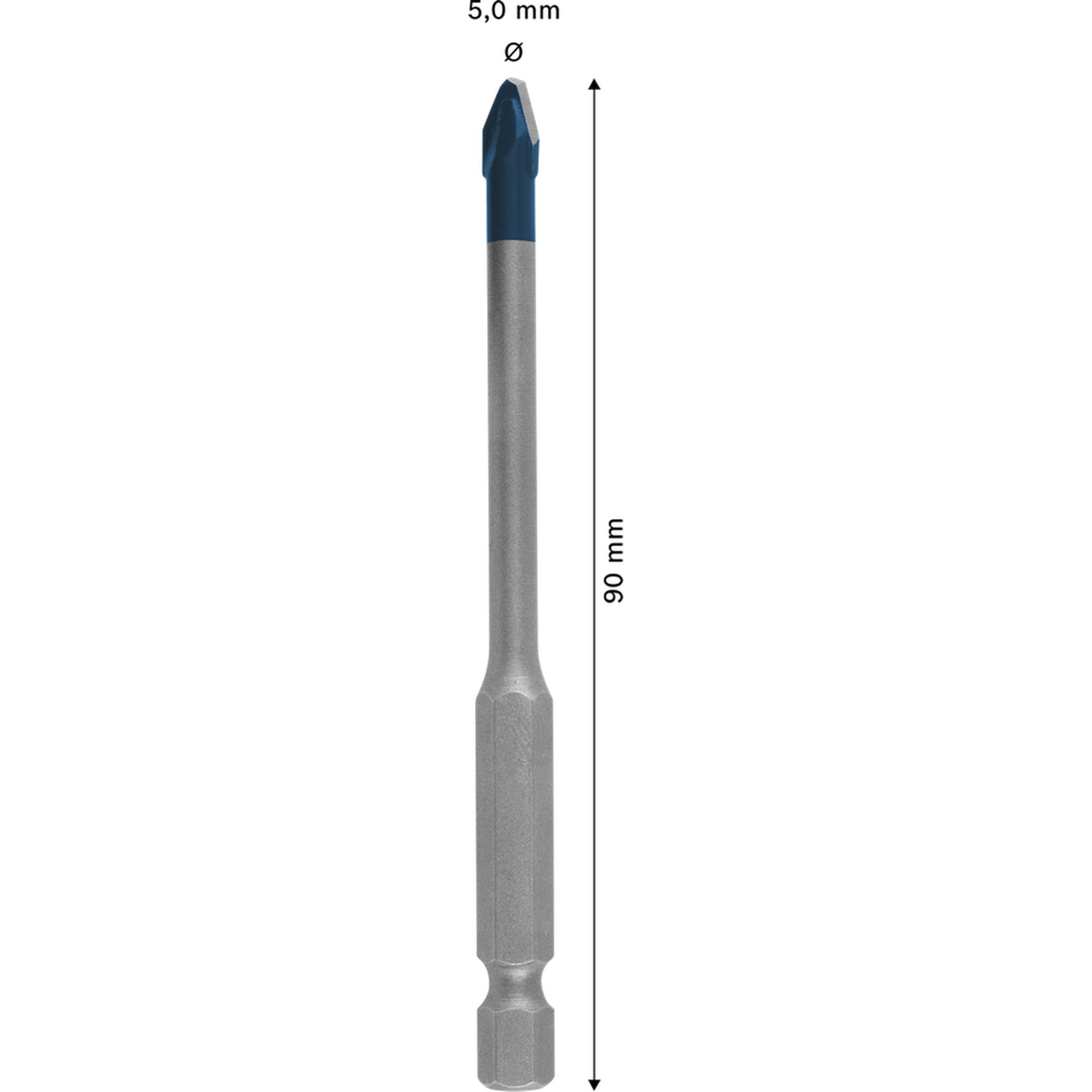 Bosch HEX-9 HardCeramic Drill Bit (5x90mm, For hard tiles and ceramics, Hex shank)
