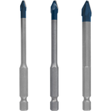 Bosch HEX-9 HardCeramic Drill Bit Set (3-piece: 5/6/8mm, For hard tiles and ceramics, Hex shank)