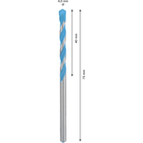 Bosch CYL-9 MultiConstruction Drill Bit (4x40x75mm, For various materials: tile, wood, metal, masonry)