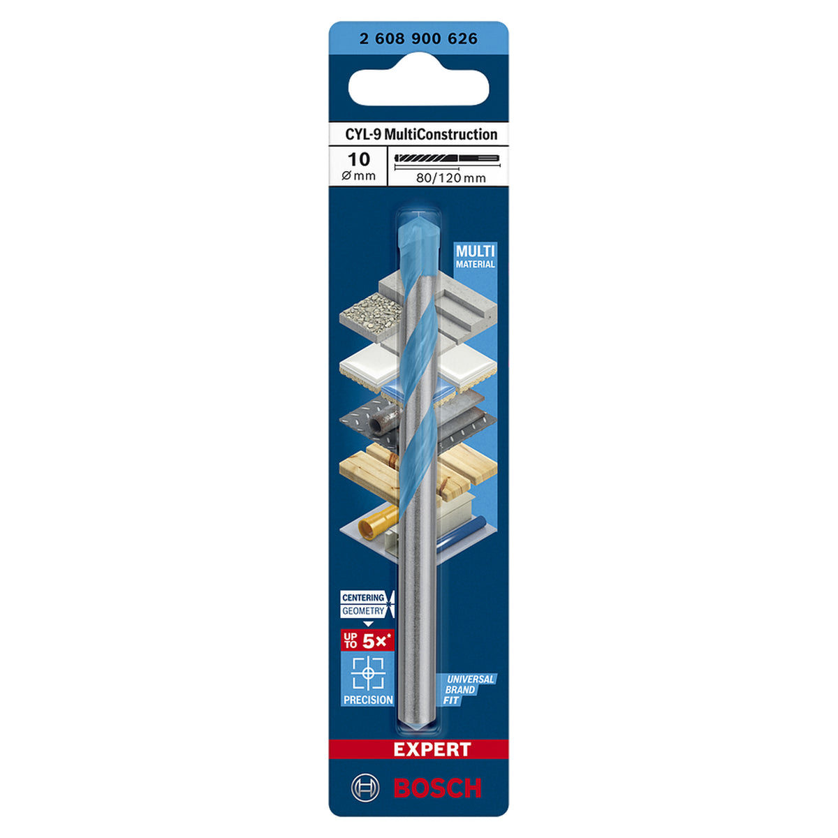 CYL-9 MultiConstruction Drill Bit, 10x80x120