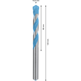 Bosch CYL-9 MultiConstruction Drill Bit (10x80x120mm, For various materials: tile, wood, metal, masonry)