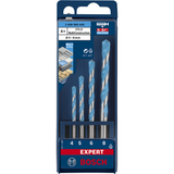 Bosch CYL-9 MultiConstruction Drill Bit Set (4-piece: 4/5/6/8mm, For various materials: tile, wood, metal, masonry)