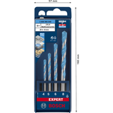 Bosch CYL-9 MultiConstruction Drill Bit Set (4-piece: 4/5/6/8mm, For various materials: tile, wood, metal, masonry)