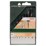 Bosch Wood Drill Bit Set 3/4/5/6/7/8/9/10mm 8pcs (a comprehensive set for general drilling tasks in wood, includes a wide range of popular sizes for versatility), compatible with rotary drills.