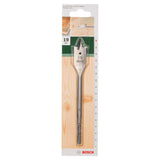 Bosch Flat Drill Bit 19mm (for fast drilling of large diameter holes in wood, ideal for quick material removal), compatible with drills.