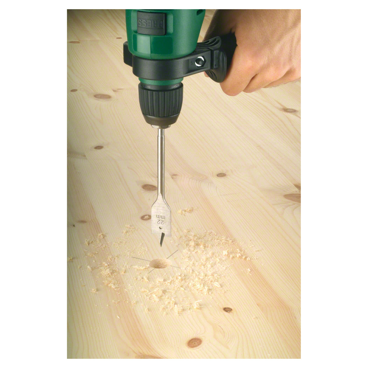 Bosch Flat Drill Bit 26mm (for fast drilling of large diameter holes in wood, ideal for quick material removal), compatible with drills.