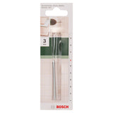Bosch Glass Drill Bit 3mm (for precise drilling in glass, tiles, and ceramics, carbide-tipped for long life and clean holes), for use with rotary drills at low speed.