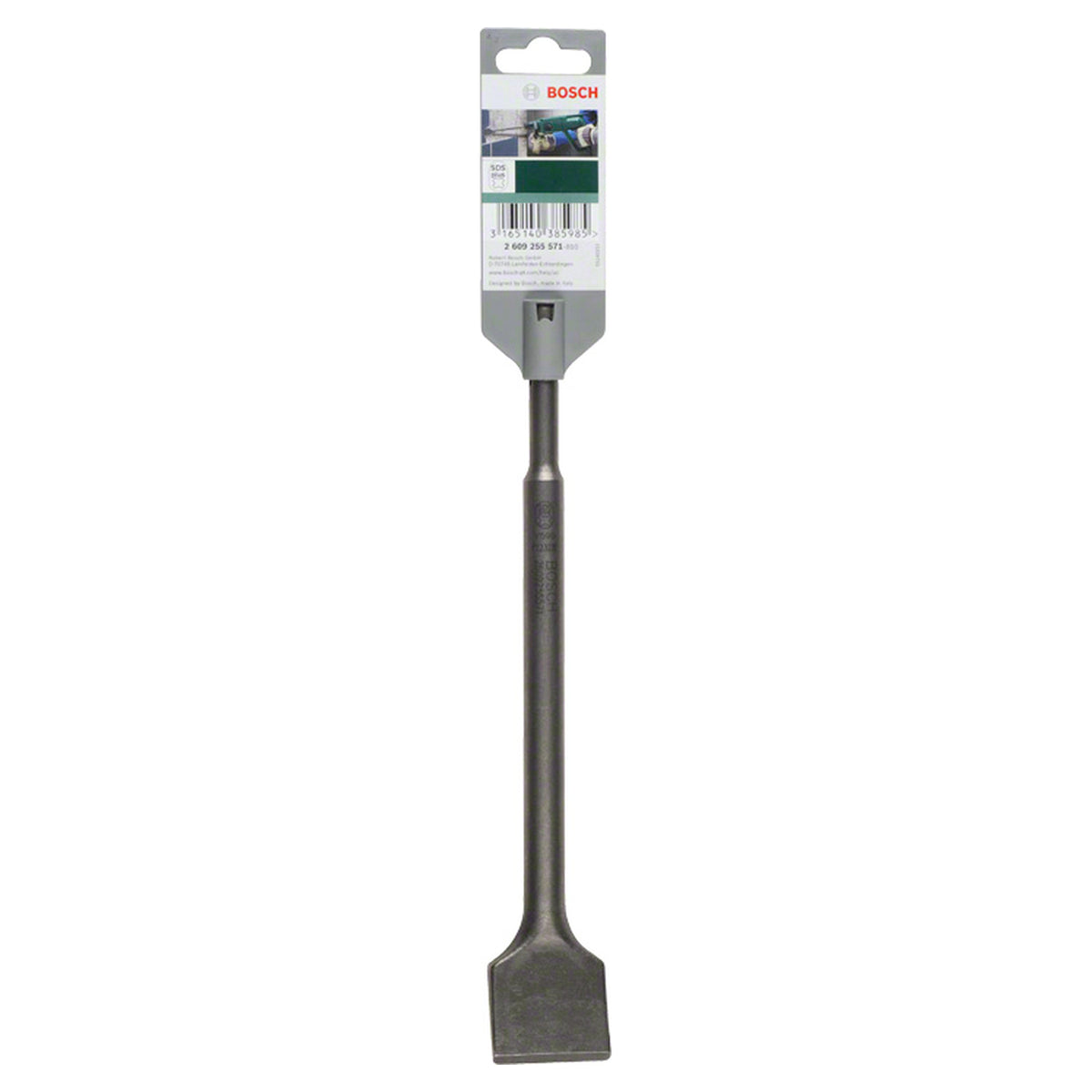 Bosch Tile Chisel SDS Plus 250x40mm (for fast and efficient removal of tiles, plaster, and mortar, robust design for high material removal rates), compatible with SDS Plus hammer drills.