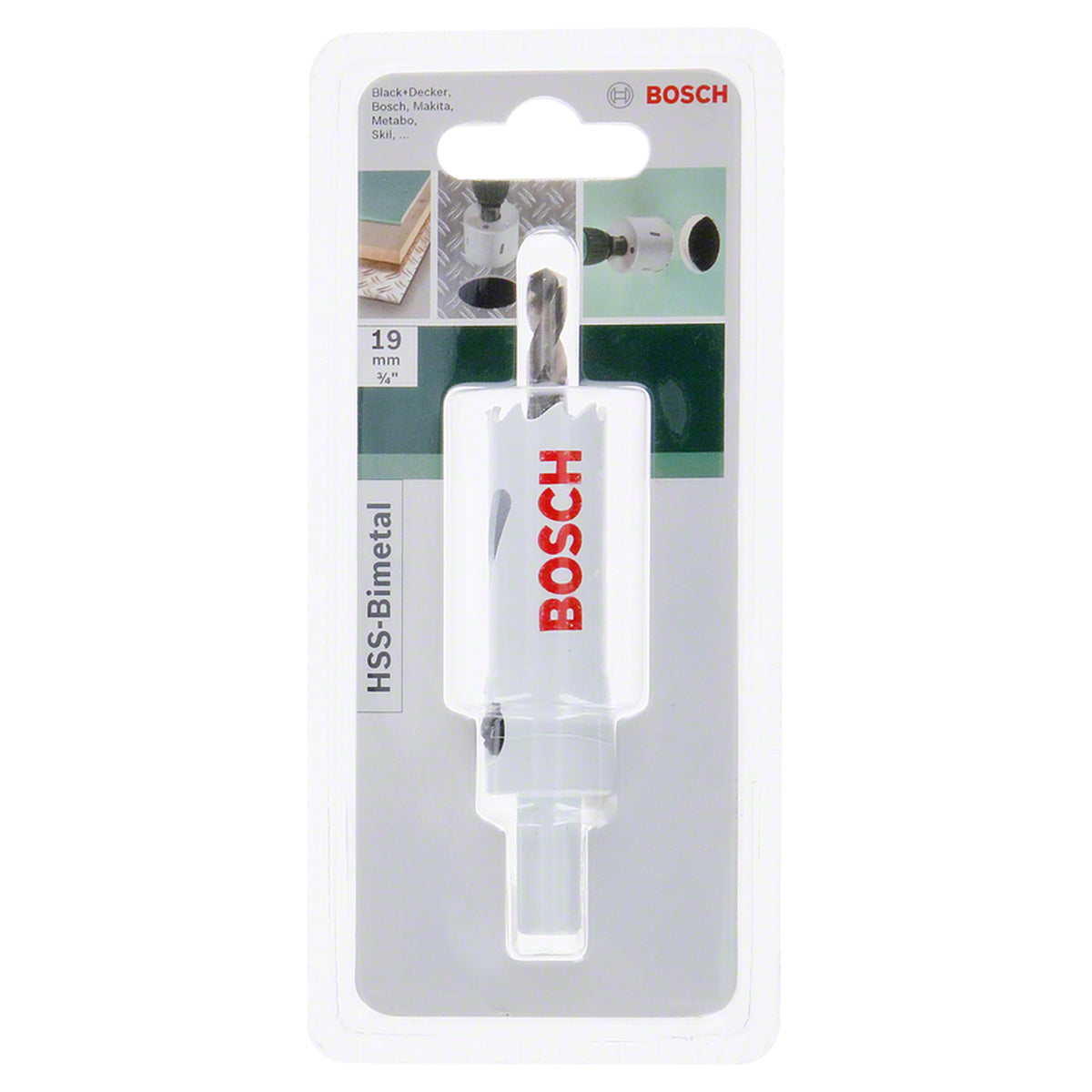 Bosch Hole Saw Bi-Metal HSS 19mm (bi-metal hole saw for general purpose drilling in wood, metal, and plastic).