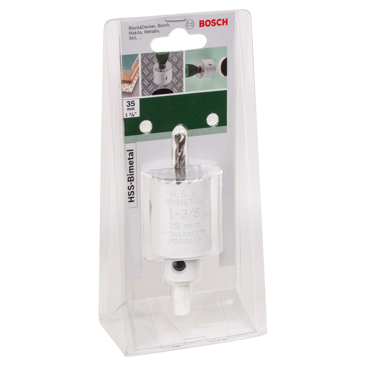 Bosch Hole Saw Bi-Metal HSS 35mm (bi-metal hole saw for general purpose drilling in wood, metal, and plastic).