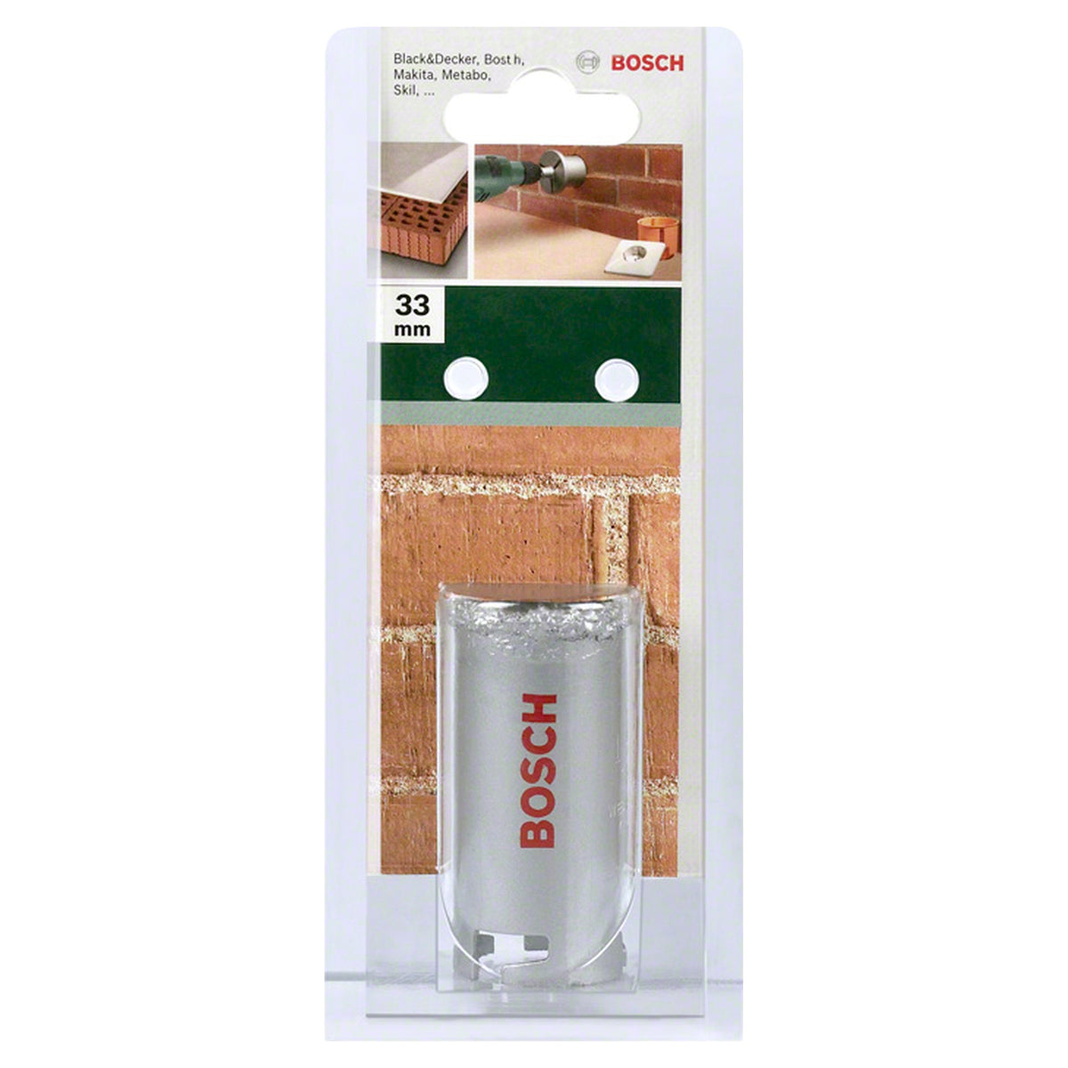 Bosch Tungsten Carbide Grit Hole Saw (33mm, For abrasive materials like tiles and fiberglass)