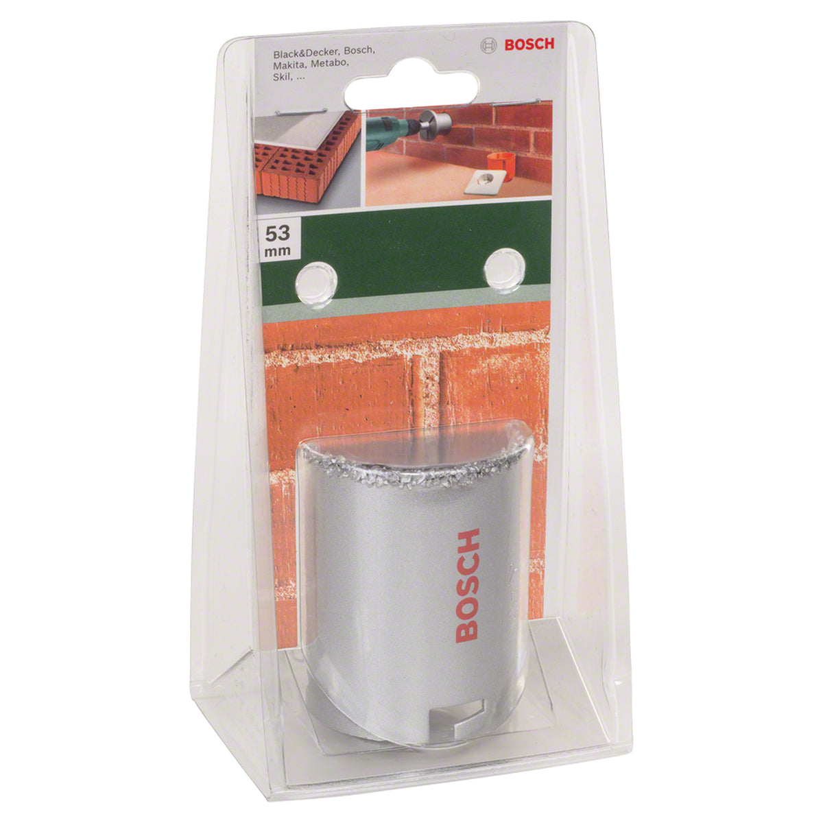 Bosch Tungsten Carbide Grit Hole Saw (53mm, For abrasive materials like tiles and fiberglass)