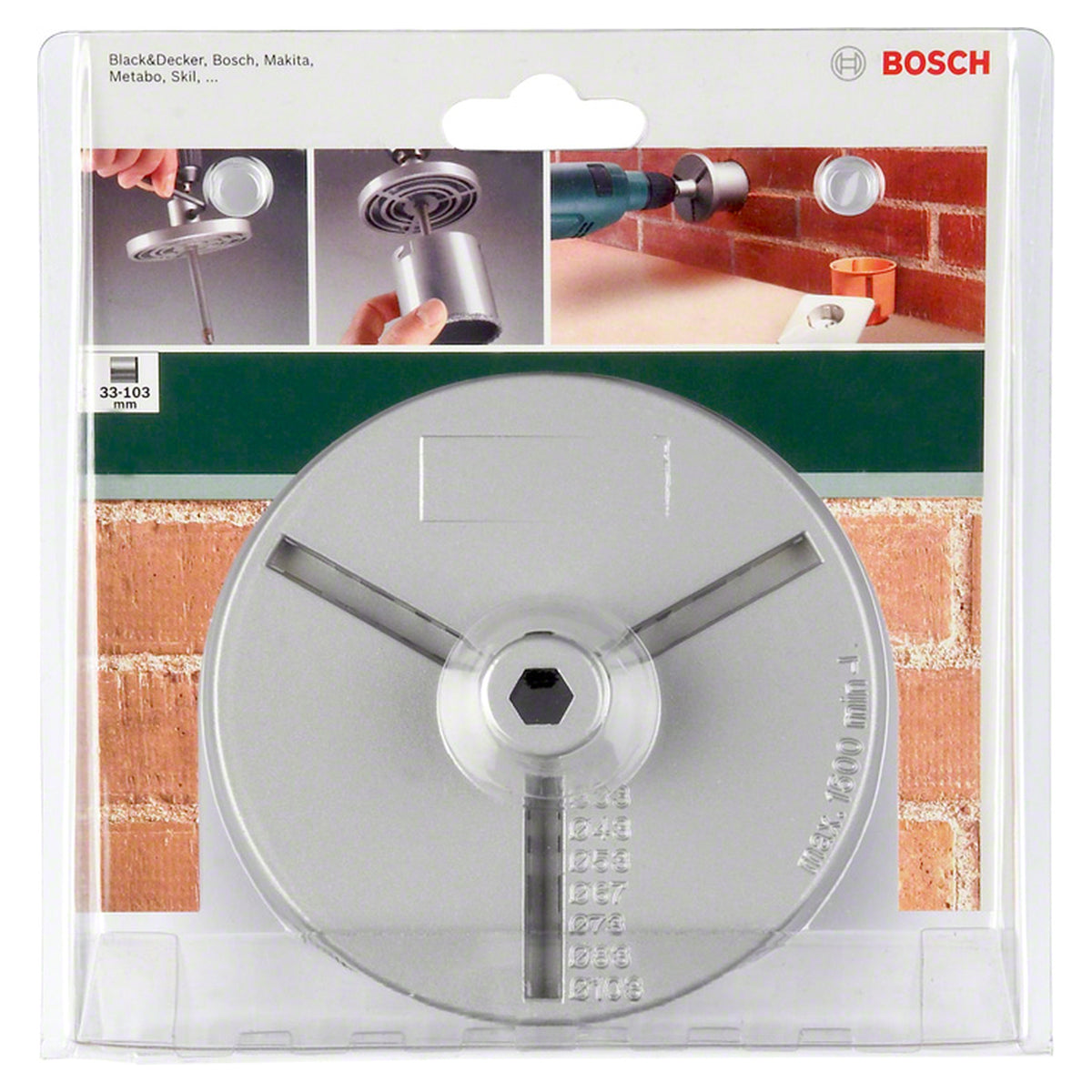 Bosch Back Flange for Tungsten Carbide Coated Hole Saws (For diameters 33-103mm, Ensures stable mounting)