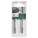 Bosch Screwdriver Bit PZ2 (49mm, 2-piece pack, For Pozidrive screws)