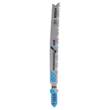 Bosch jigsaw blade Set T 123X Progressor for Metal 2pcs (progressive tooth design for fast and powerful cuts in various metal thicknesses, T-shank design for optimal power transmission), compatible with jigsaws.