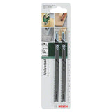 Bosch Jigsaw bladeSet T 345XF Progressor for Wood/Metal 2pcs (progressive tooth design for fast and powerful cuts in both wood and metal, T-shank design for optimal power transmission), compatible with jigsaws.