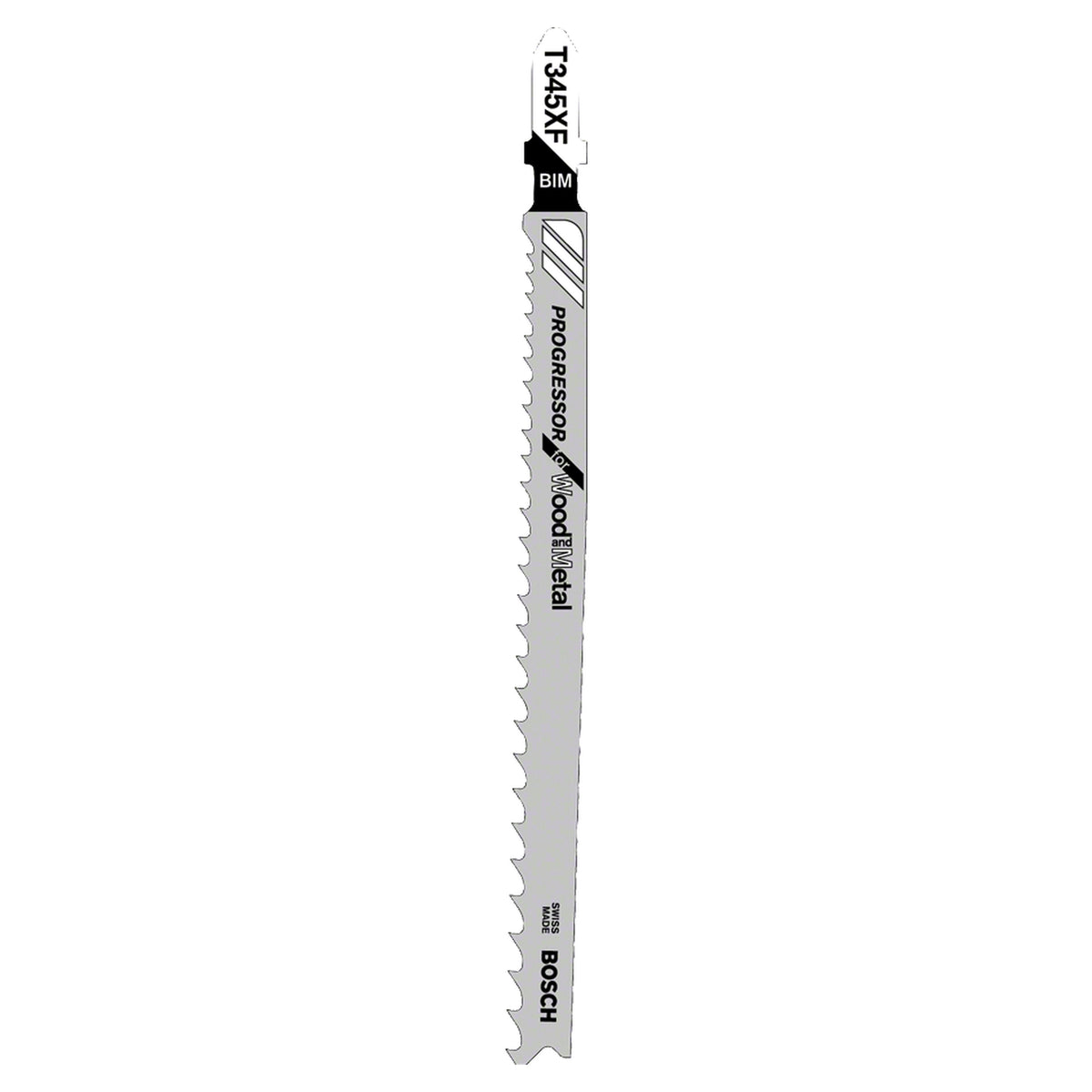 Bosch Jigsaw bladeSet T 345XF Progressor for Wood/Metal 2pcs (progressive tooth design for fast and powerful cuts in both wood and metal, T-shank design for optimal power transmission), compatible with jigsaws.