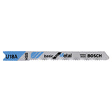 Bosch Jigsaw Blade Set U18A Basic for Metal 2pcs (basic set for straight cuts in thin metal sheets, U-shank for secure fit), compatible with jigsaws.