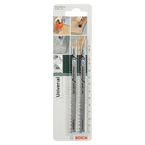 Bosch Jigsaw blade Set U345XF Progressor for Wood/Metal 2pcs (progressive tooth design for fast and powerful cuts in both wood and metal, U-shank for secure fit), compatible with jigsaws.