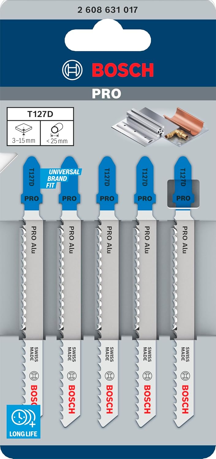 BOSCH JE2 608 631 017 Jigsaw Blade Set T 127D Special for Aluminium 100mm 5pcs