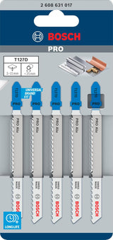 BOSCH JE2 608 631 017 Jigsaw Blade Set T 127D Special for Aluminium 100mm 5pcs