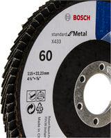 BOSCH JE2 608 601 708 Flap Disc Standard for Metal X433 115mm G60