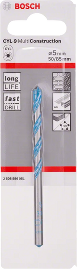 BOSCH JE2 608 900 606 CYL-9 MultiConstruction Drill Bit, 5x50x85