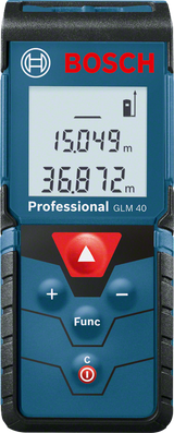 Bosch Professional Laser Measure GLM 40 (Up to 40m range, Area/Volume functions, Robust construction)
